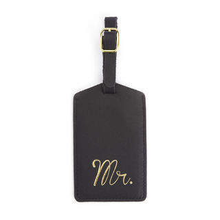 ROYCE Luxury Luggage Hang Tag ID in Genuine Leather 'Mr.'