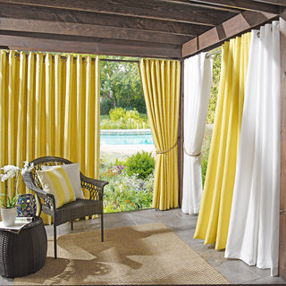 Sun Zero Indoor/Outdoor Woven Solid Color Curtain Panel
