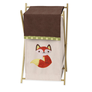 Sweet Jojo Designs Forest Friends Collection Brown Wood and Fabric Laundry Hamper