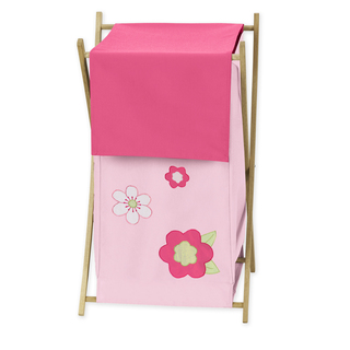 Sweet Jojo Designs Pink and Green Flower Collection 26.5-inch x 15.5-inch x 16-inch Laundry Hamper