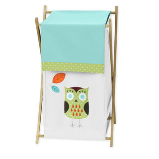 Sweet Jojo Designs Turquoise and Lime Hooty Collection Laundry Hamper
