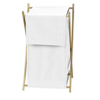 Sweet Jojo Designs White Minky Dot Collection Fabric 26.5-inch x 15.5-inch x 16-inch Laundry Hamper
