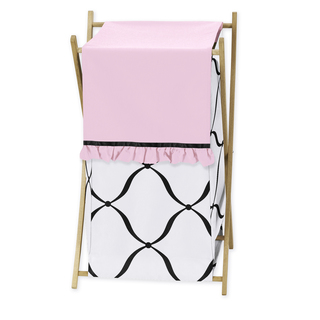 Sweet Jojo Designs Black, White, and Pink Princess Collection Laundry Hamper