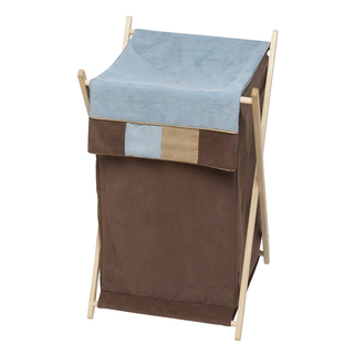 Sweet Jojo Designs Soho Blue and Brown Collection Laundry Hamper