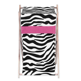 Sweet Jojo Designs Pink Funky Zebra Collection Laundry Hamper