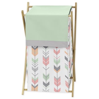 Sweet Jojo Designs Laundry Hamper for the Coral and Mint Mod Arrow Collection
