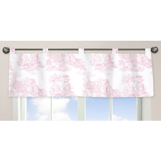 Sweet Jojo Designs Pink French Toile Collection Window Curtain Valance