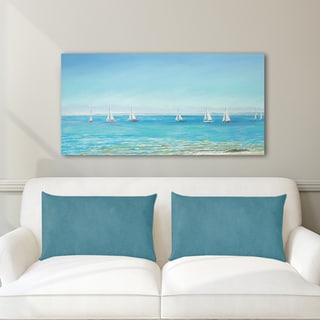 Portfolio Canvas Decor Sandra Francis Mermaid Yacht Sailing Stretched and Wrapped Canvas Print Wall Art