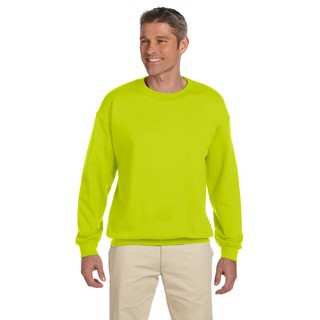 50/50 Fleece Men's Crew-Neck Safety Green Sweater