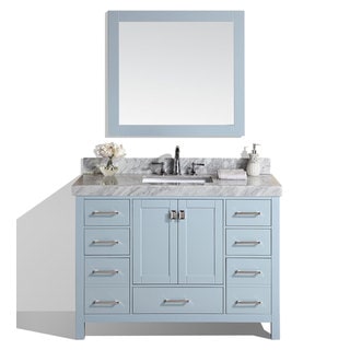 48-inch Malibu Gray Single Modern Bathroom Vanity with White Marble Top