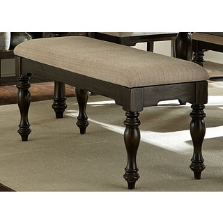 Southern Pines Bark Burlap Upholstered Bench