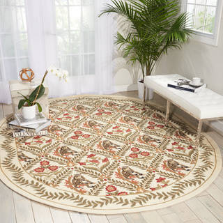 Nourison Country Heritage Ivory Area Rug (7'6 x 9'6 Oval)