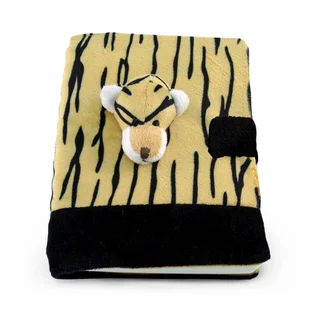 Puzzled Multicolor Plush Tiger Notebook
