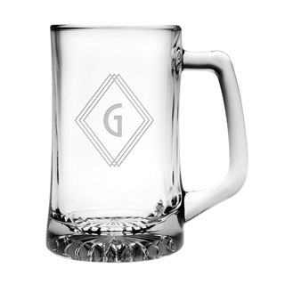 Deco Diamond Monogram Jumbo Beer Mug