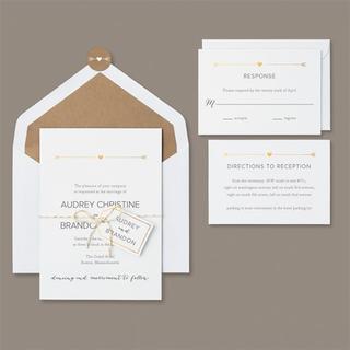 Brides Gold Refined Rustic 30-count Invitation Kit