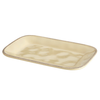 Rachael Ray Cucina Dinnerware 8-Inch x 12-Inch Stoneware Rectangular Platter, Almond Cream