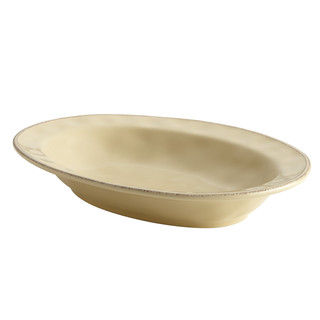 Rachael Ray Cucina Dinnerware 12-Inch Stoneware Oval Serving Bowl, Almond Cream