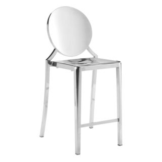 Eclispe Set of 2 Stainless Steel Counter Height Chairs