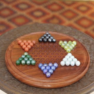Handcrafted Sheesham Wood 'Strategy Time' Chinese Checkers (India)