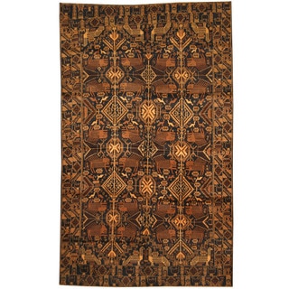 Herat Oriental Afghan Hand-knotted 1960s Semi-antique Tribal Balouchi Wool Rug (6'2 x 10'1)