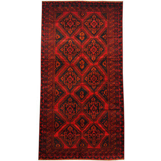 Herat Oriental Afghan Hand-knotted 1960s Semi-antique Tribal Balouchi Wool Rug (5'9 x 11'1)