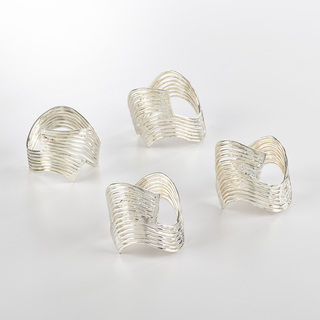 The Canaletto Collection Wavy Design Metal Napkin Ring (Set of 4)