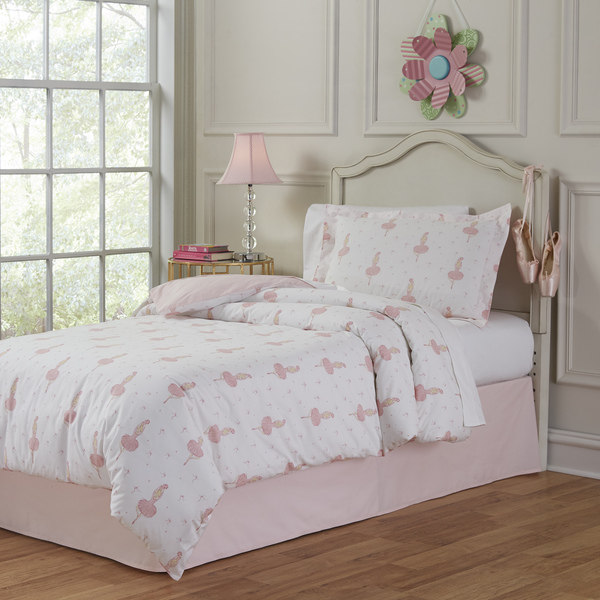 Lullaby Bedding Ballerina Cotton Printed 4-piece Comforter Set. Opens flyout.