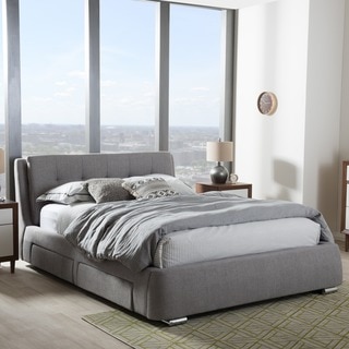 Baxton Studio Eutychos Modern Upholstered Storage Platform Bed