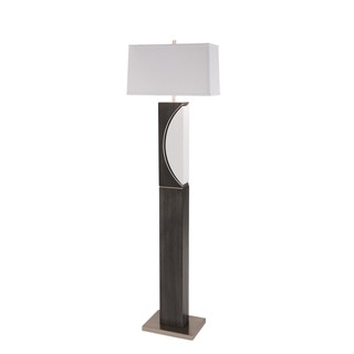 Nova Lighting Ash Grey Wood/ Steel Half-moon Floor Lamp