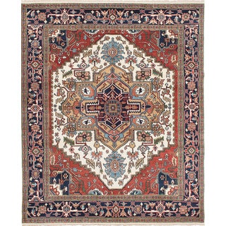 Ecarpetgallery Hand-knotted Serapi Heritage Brown, Ivory Wool Rug (8' x 9'9)