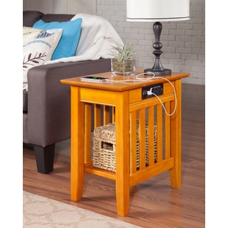 Mission Caramel Latte Side Table with Charger