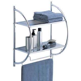 Organize It All 1753W-B Chrome Two-Tier Shelf With Towel Bars