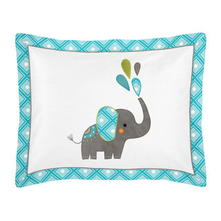 Standard Pillow Sham for the Mod Elephant Collection by Sweet Jojo Designs