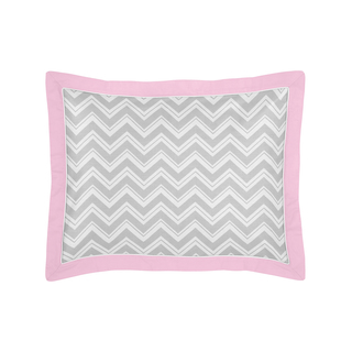 Gray and Pink Zig Zag Collection Standard Pillow Sham by Sweet Jojo Designs