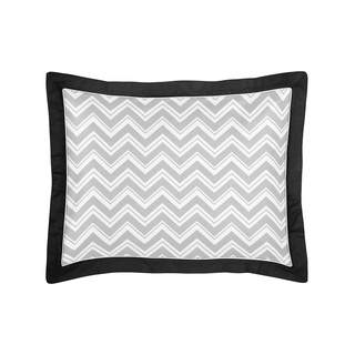 Gray and Black Zig Zag Collection Standard Pillow Sham by Sweet Jojo Designs