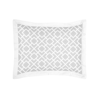 Sweet Jojo Designs Grey and White Diamond Collection Standard Pillow Sham