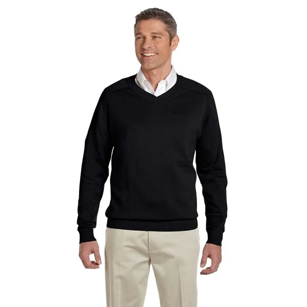 Men's Big and Tall Black V-neck Sweater
