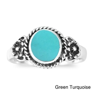 Handmade Daisy Floral Embrace Gemstone Sterling Silver Ring (Thailand)