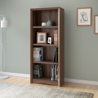 CorLiving Quadra Faux Woodgrain MDF/Laminate 59-inch Tall Four-shelf Bookcase