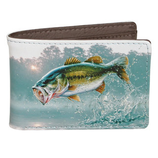 Buxton Wildlife First of the Day Bass Front Pocket Slimfold Wallet