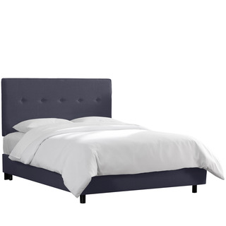 Skyline Furniture Five Button Bed in Twill Navy