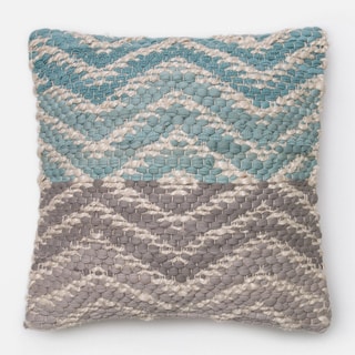 Woven Two-tone Geometric Down Feather or Polyester Filled 18-inch Throw Pillow or Pillow Cover