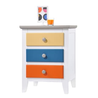 Donco Kids Colorful Three-Drawer Wood Nightstand