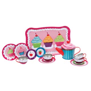 Schylling Cupcake 15-piece Tin Tea Set