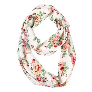 Peach Couture Vintage Floral Print Infinity Looped Scarf