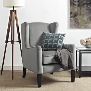 Dorel Living Rossland Grey Wingback Accent Chair