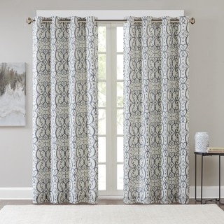 Madison Park Maren Printed Window Curtain Panel with Blackout Lining
