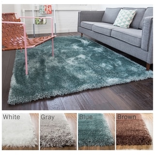 Well Woven Luster Modern Polyester Thick Shag Rug ( 6'7 x 9'10 )