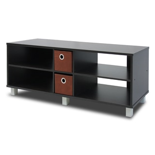 Furinno 10001EX/BR Brown Wood TV Entertainment Center