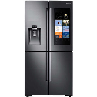 Samsung Black Stainless Steel 22-cubic-foot 4-door Counter Depth Refrigerator With Family Hub
